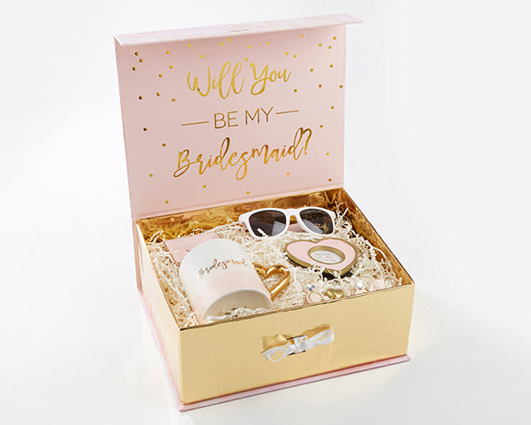 Pink & Gold Will You Be My Bridesmaid Kit Gift Box