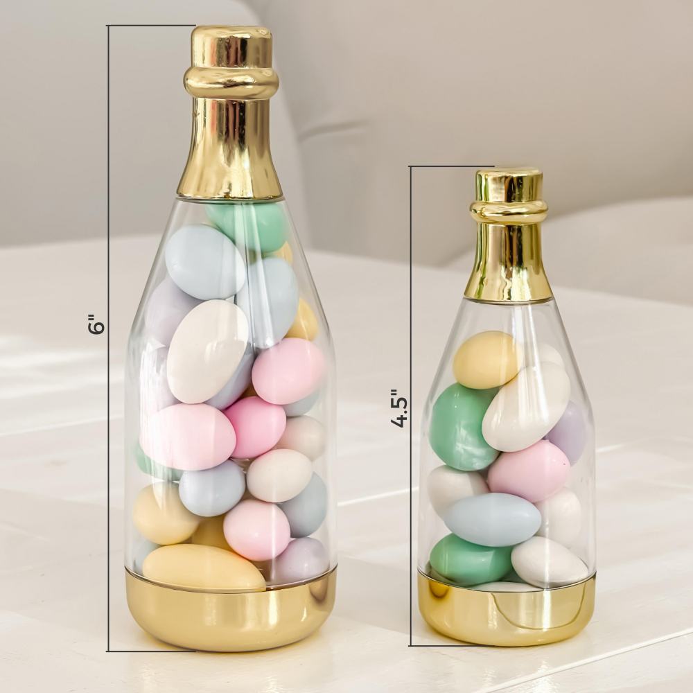 Gold Metallic Champagne Bottle Favor Container - MEDIUM (SET OF 12)