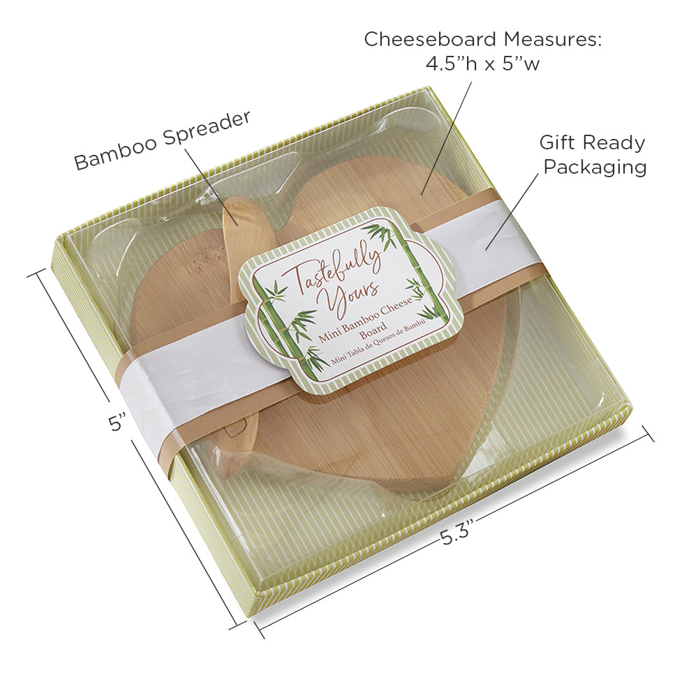 "Tastefully Yours" Heart Shaped Bamboo Cheese Board