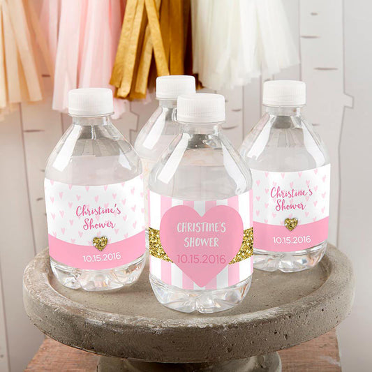 Personalized Water Bottle Labels - Sweet Heart (Pack of 24)