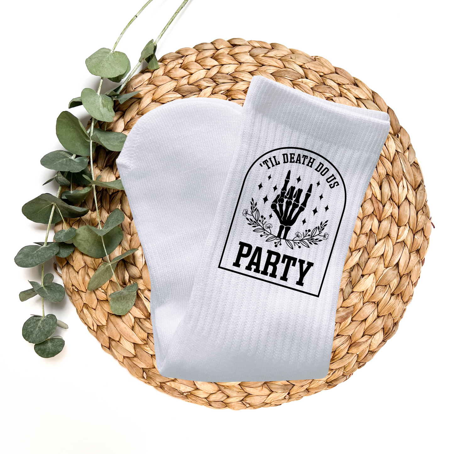 Bride or Die / Til Death Do Us Party Crew Socks, Bridal Party Socks