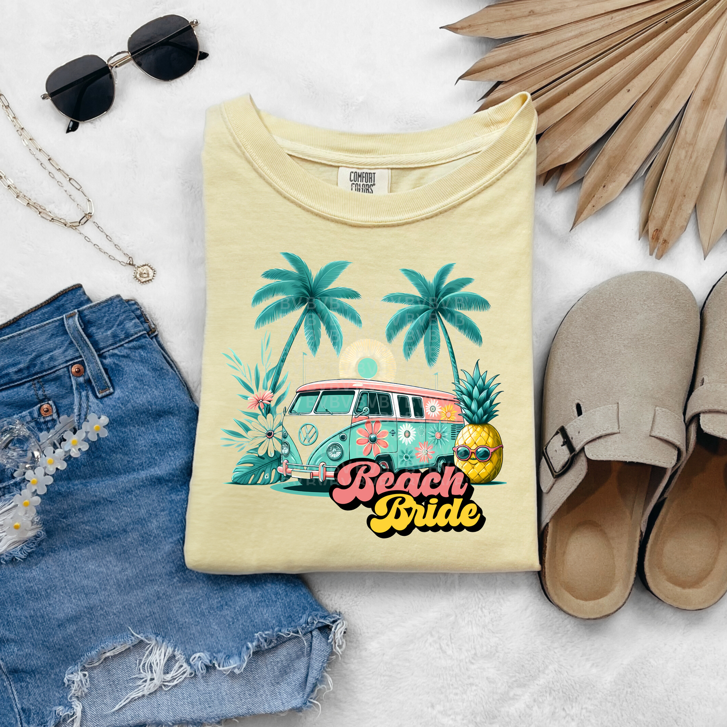 Beach Bride Boho Van Tee - Tropical Bachelorette Party Shirt