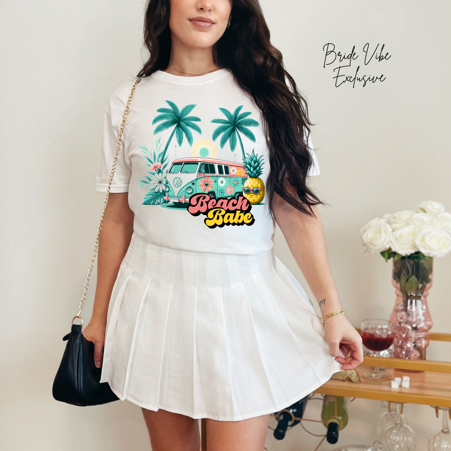 Beach Babe Boho Van Tee - Tropical Bachelorette Party Shirt