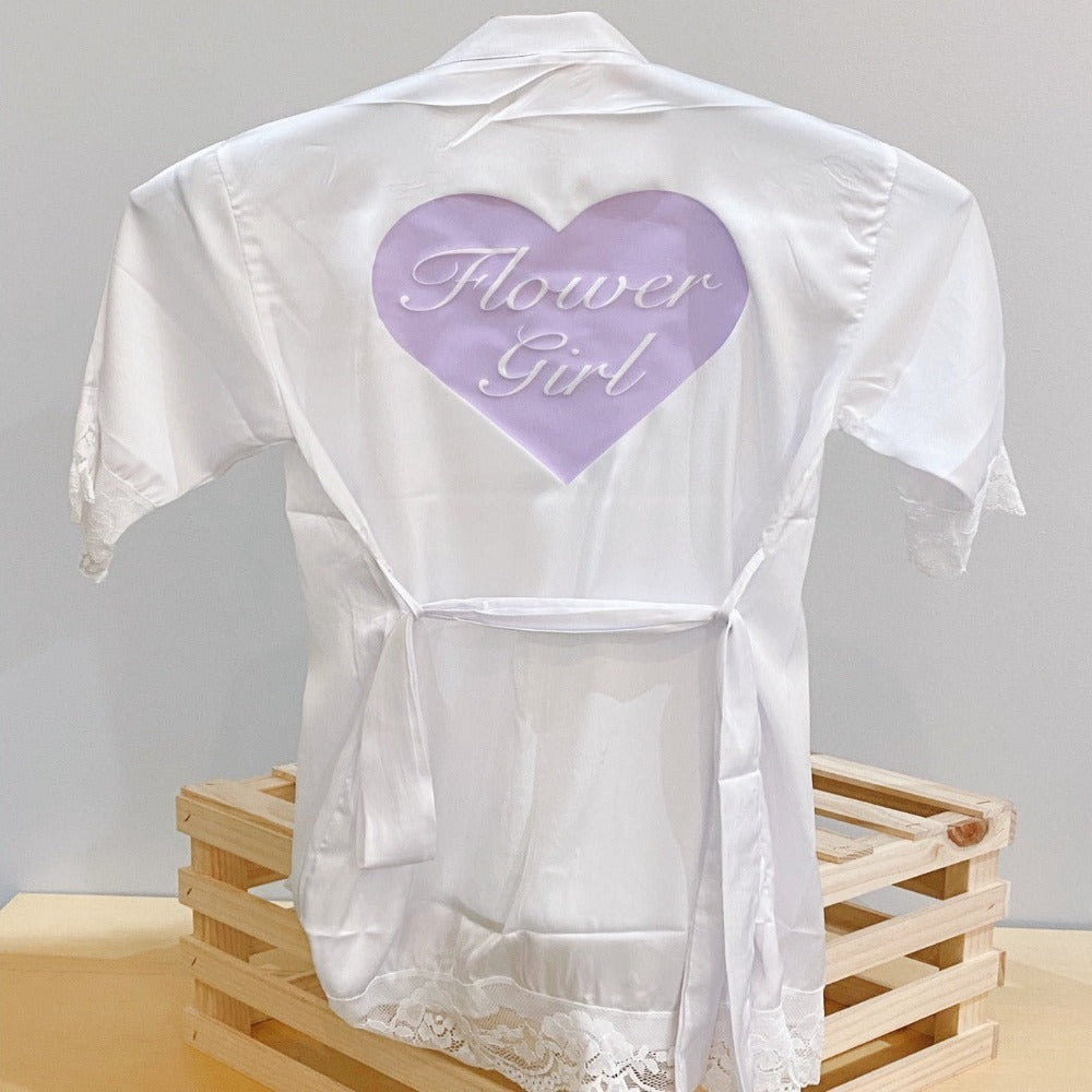 Flower Girl Lace Trim Robe