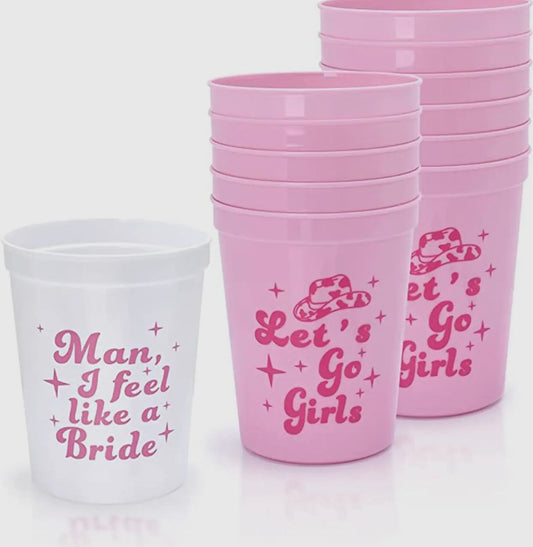 Let's Go Girls 16 oz Party Cups (Pink)