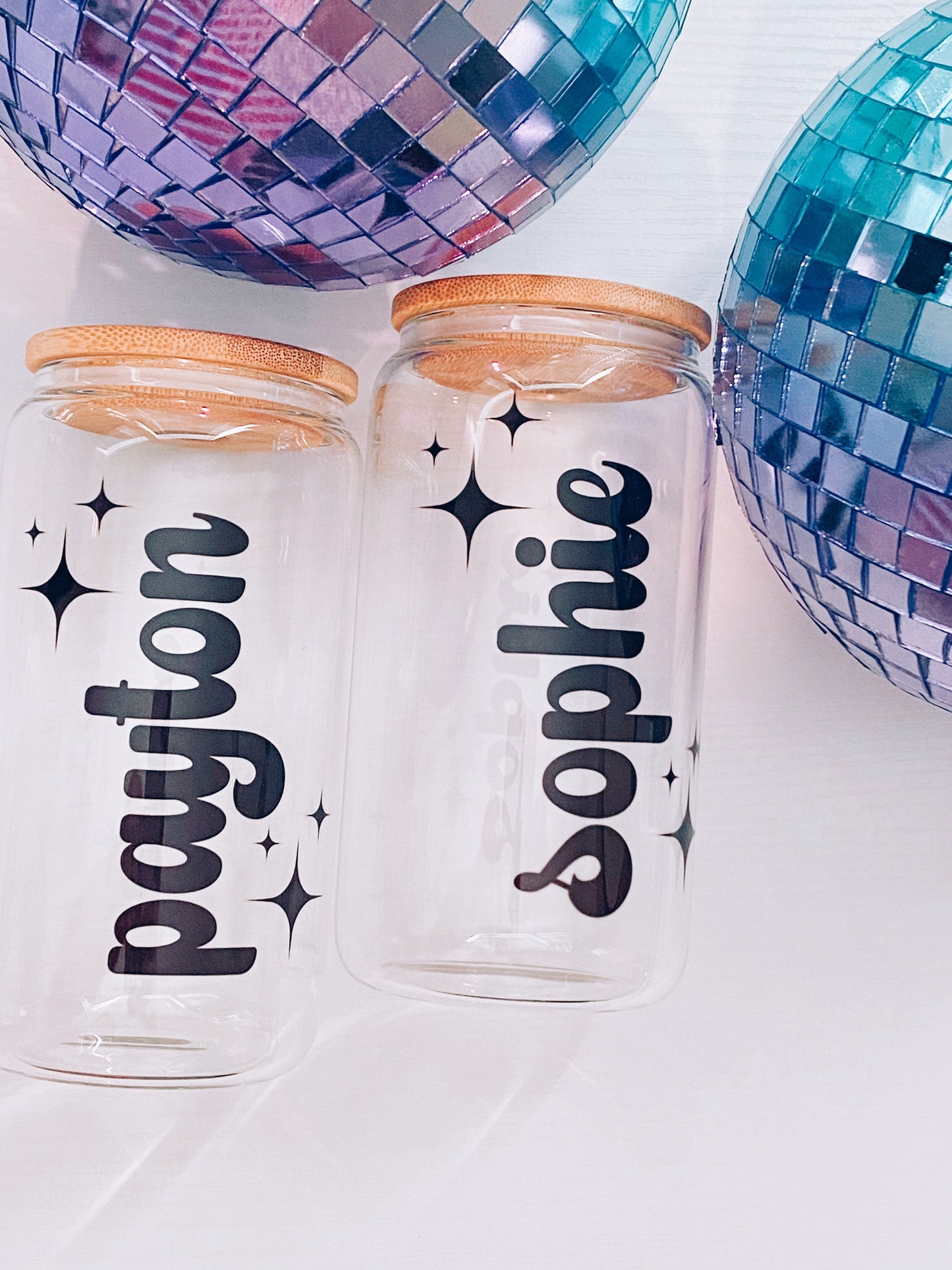 Personalized Bridesmaid Glass Cans 16 oz - Buy 3 Get 1 FREE