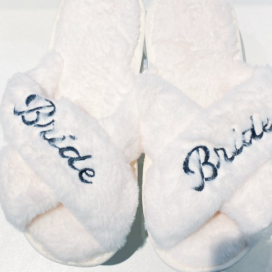 Bride Cross Slippers White