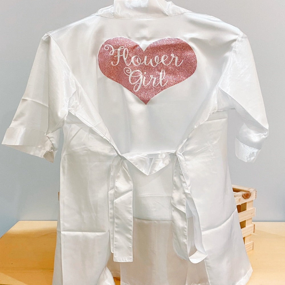 Flower Girl Pink Glitter Robe (L)