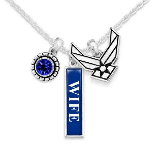 U.S. Air Force Wife Triple Charm Necklace