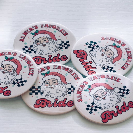 Santa's Favorite Bride Button