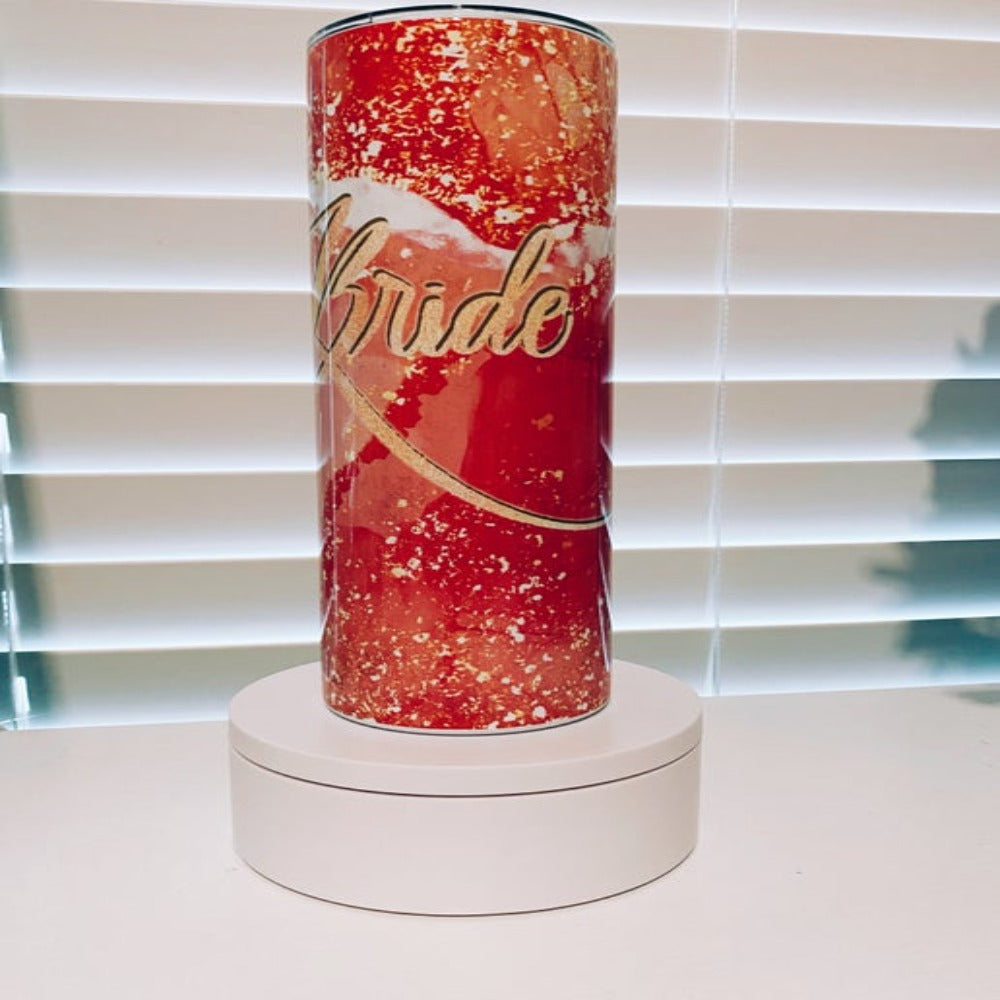 Pink & Gold Glitter Bride Tumbler