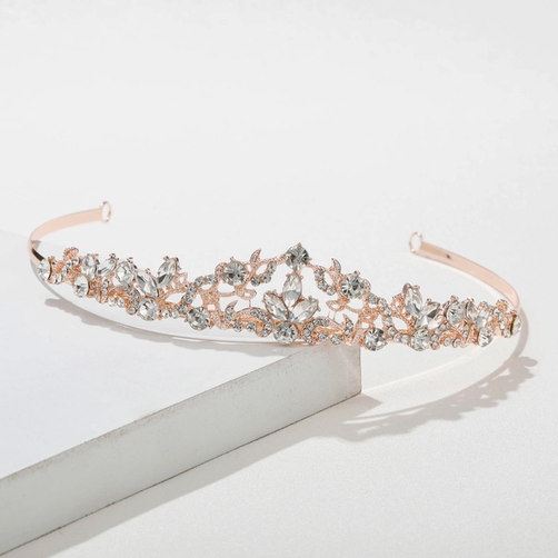 Bella Rose Gold Rhinestone Tiara