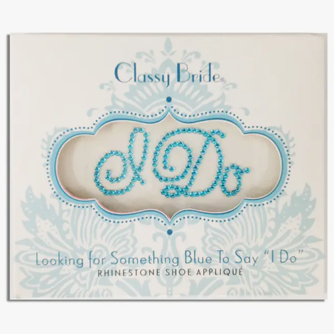 I Do - Something Blue Rhinestone Shoe Applique