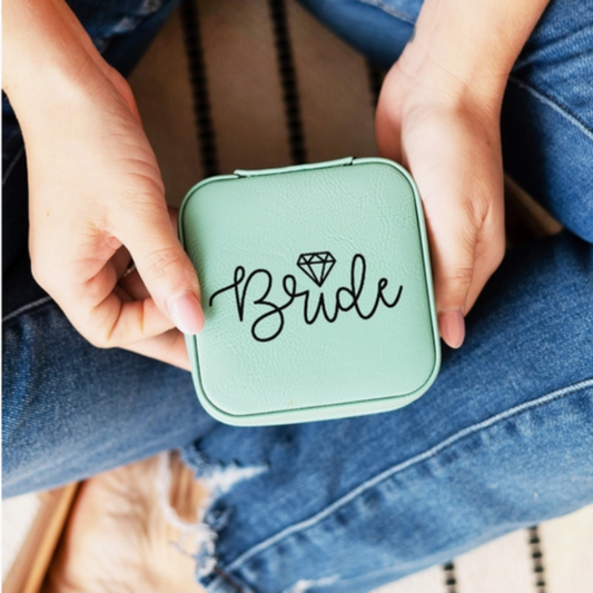 Bride Teal Travel Jewelry Case