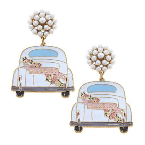 Just Married Getaway Car Earrings