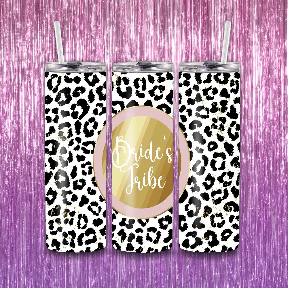 Bride's Tribe Leopard Print Tumbler